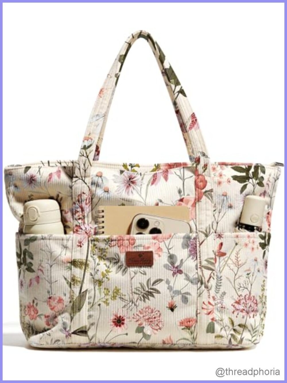 Corduroy Tote Bag Large Shoulder Bag for Women Travel Work